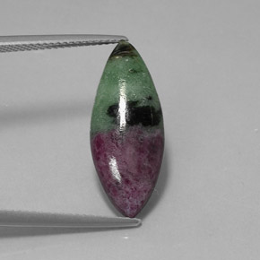 Rubí zoisita multicolor natural de 8,07 ct, marquesa, opaco
