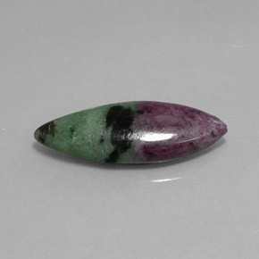 Rubí zoisita multicolor natural de 8,07 ct, marquesa, opaco
