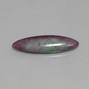 Rubí zoisita multicolor natural de 3,59 ct, marquesa, opaco