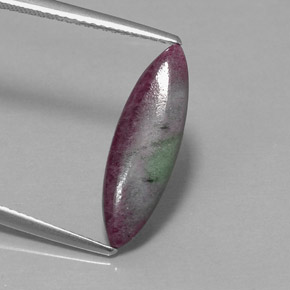 Rubí zoisita multicolor natural de 3,59 ct, marquesa, opaco