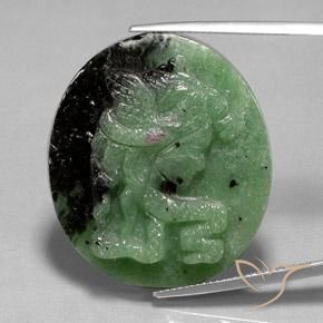 48.13ct Natural Multicolor Rubí-Zoisita, Ovalada, Opaco