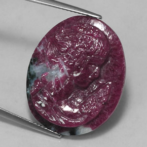 Rubí zoisita multicolor natural de 28,53 ct, forma elegante, opaco