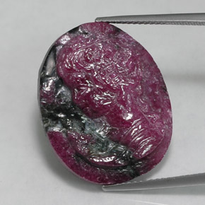 Rubí zoisita multicolor natural de 26,81 ct, forma elegante, opaco