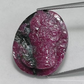 Rubí zoisita multicolor natural de 26,81 ct, forma elegante, opaco