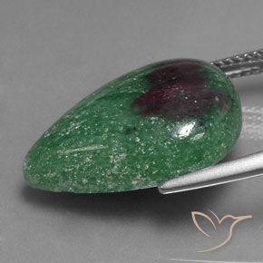 Rubí-Zoisita Multicolor natural de 16.04 ct, En forma de pera, Opaco