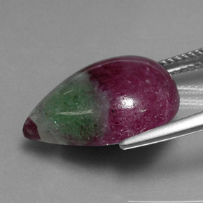 Rubí-Zoisita Multicolor natural de 14.55 ct, En forma de pera, Opaco