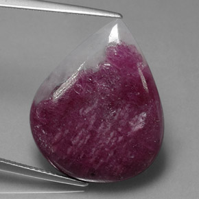 Rubí zoisita multicolor natural de 21,21 ct, en forma de pera, opaco