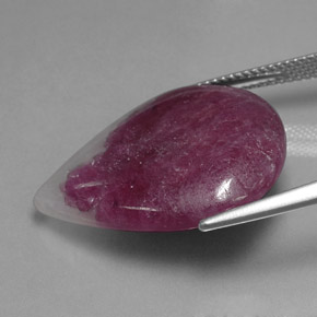 Rubí zoisita multicolor natural de 21,21 ct, en forma de pera, opaco