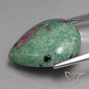 Rubí-Zoisita Multicolor natural de 23.66 ct, En forma de pera, Opaco