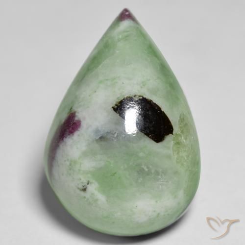 24.85ct Natural Multicolor Rubí-Zoisita, En forma de pera, Opaco