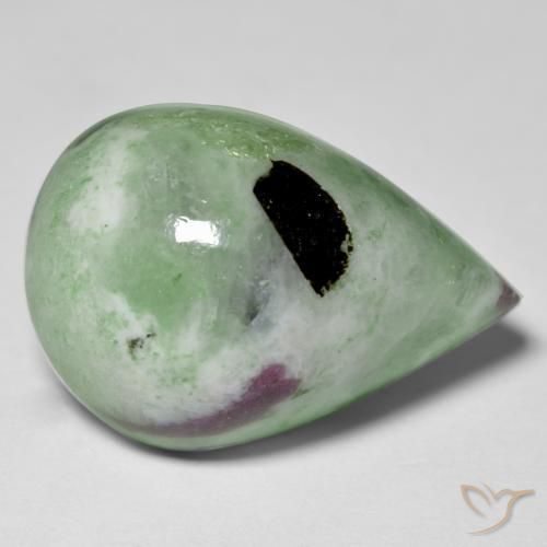 Rubí-Zoisita Multicolor natural de 24.85 ct, En forma de pera, Opaco