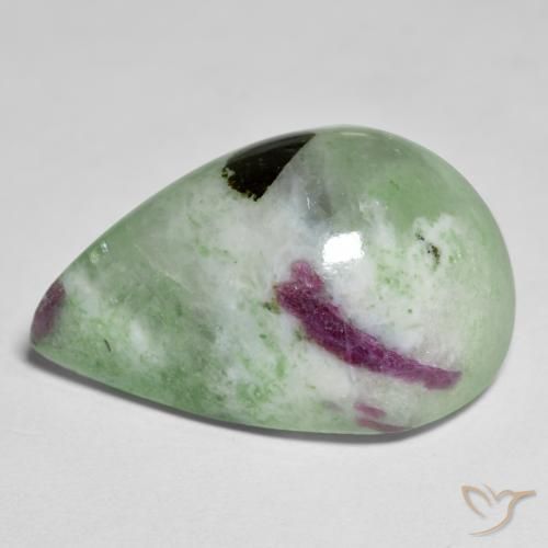 Rubí-Zoisita Multicolor natural de 24.85 ct, En forma de pera, Opaco