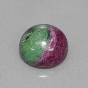 Rubí-Zoisita Multicolor natural de 8.08 ct, Corte Redondo, Opaco