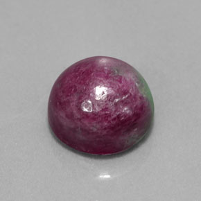 Rubí zoisita multicolor natural de 6,11 ct, corte redondo, opaco