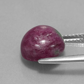 Rubí zoisita multicolor natural de 6,11 ct, corte redondo, opaco
