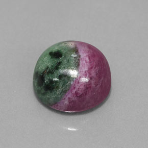 Rubí zoisita multicolor natural de 7,99 ct, corte redondo, opaco