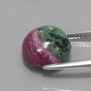 Rubí zoisita multicolor natural de 7,99 ct, corte redondo, opaco