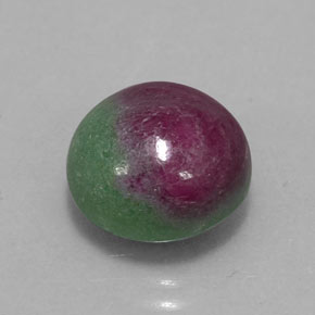 Rubí zoisita multicolor natural de 7,72 ct, corte redondo, opaco