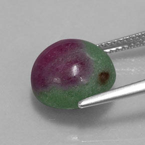 Rubí zoisita multicolor natural de 7,72 ct, corte redondo, opaco