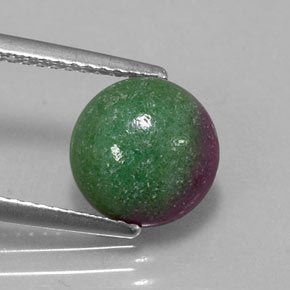 Rubí zoisita multicolor natural de 2,80 ct, corte redondo, opaco