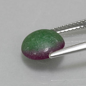 Rubí zoisita multicolor natural de 2,80 ct, corte redondo, opaco