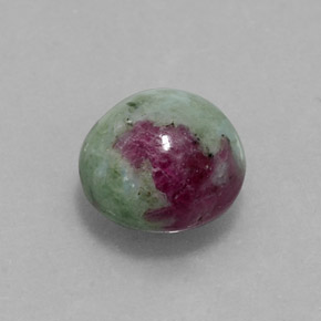 Rubí zoisita multicolor natural de 3,91 ct, corte redondo, opaco
