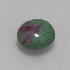 Rubí zoisita multicolor natural de 3,56 ct, corte redondo, opaco