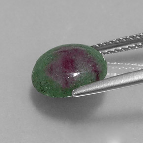 Rubí zoisita multicolor natural de 3,56 ct, corte redondo, opaco