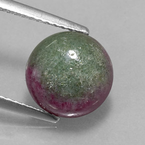 Rubí zoisita multicolor natural de 4,73 ct, corte redondo, opaco