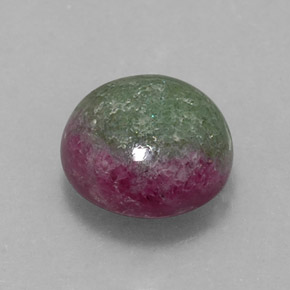 Rubí zoisita multicolor natural de 4,73 ct, corte redondo, opaco