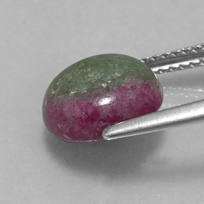 Rubí zoisita multicolor natural de 4,73 ct, corte redondo, opaco