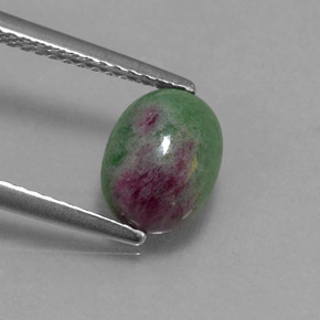 Rubí zoisita multicolor natural de 2,27 ct, corte óvalo, opaco