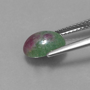 Rubí zoisita multicolor natural de 2,27 ct, corte óvalo, opaco
