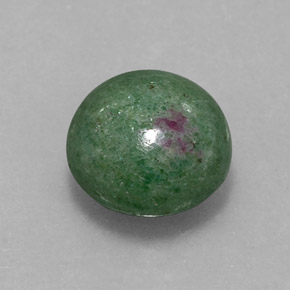 Rubí zoisita multicolor natural de 5,13 ct, corte redondo, opaco