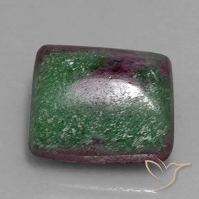 Rubí-Zoisita Multicolor natural de 19.20 ct, Corte Baguette, Opaco