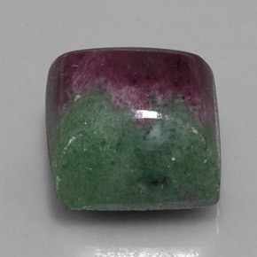Rubí zoisita multicolor natural de 20,27 ct, cuadrado, opaco