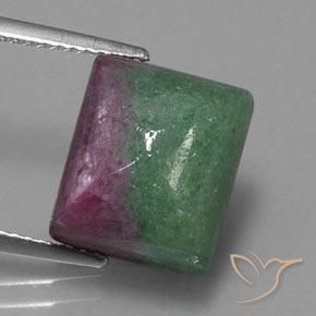 13.67ct Natural Multicolor Rubí-Zoisita, Corte Baguette, Opaco