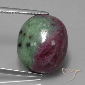 Rubí zoisita multicolor natural de 15,00 ct, corte óvalo, opaco