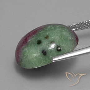 Rubí zoisita multicolor natural de 15,00 ct, corte óvalo, opaco