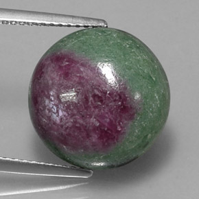 Rubí-Zoisita Multicolor natural de 13.23 ct, Corte Redondo, Opaco