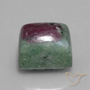 Rubí-Zoisita Multicolor natural de 15.55 ct, Corte Baguette, Opaco