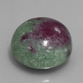 Rubí zoisita multicolor natural de 12,41 ct, corte redondo, opaco