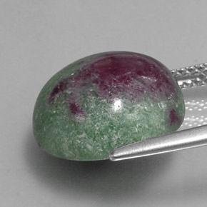 Rubí zoisita multicolor natural de 12,41 ct, corte redondo, opaco