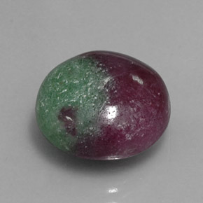 Rubí zoisita multicolor natural de 12,48 ct, corte redondo, opaco