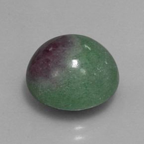 Rubí zoisita multicolor natural de 10,33 ct, corte redondo, opaco