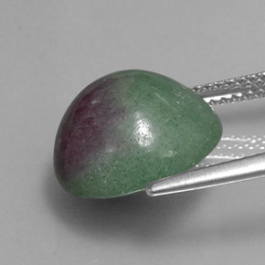 Rubí zoisita multicolor natural de 10,33 ct, corte redondo, opaco