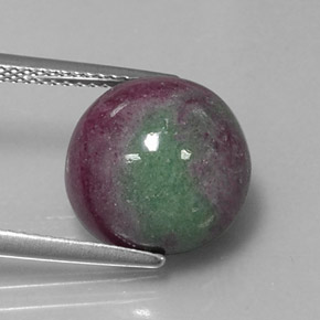 Rubí-Zoisita Multicolor natural de 11.04 ct, Corte Redondo, Opaco
