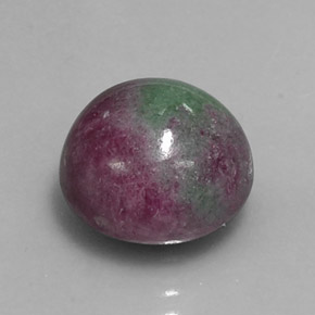Rubí-Zoisita Multicolor natural de 11.04 ct, Corte Redondo, Opaco