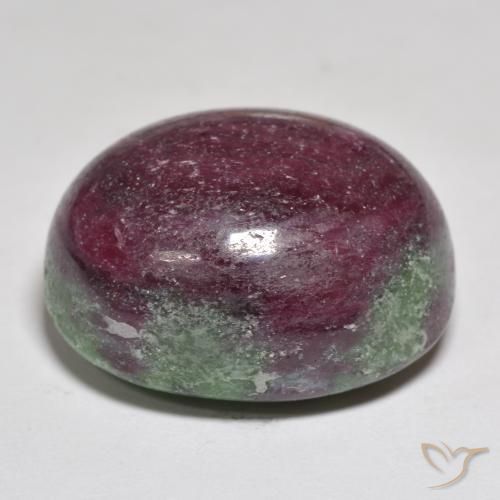 Rubí-Zoisita Multicolor natural de 74.53 ct, Ovalada, Opaco