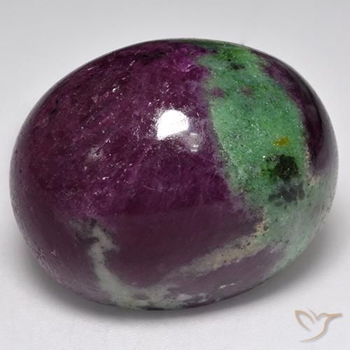 97.01ct Natural Multicolor Rubí-Zoisita, Ovalada, Opaco